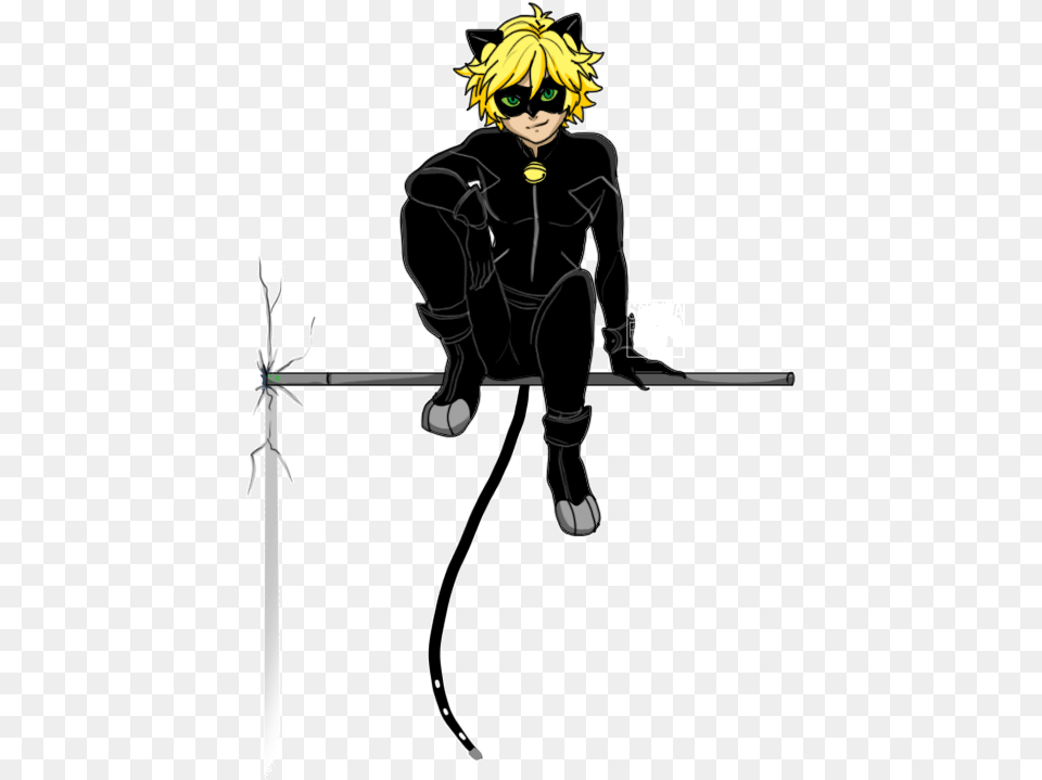 Chat Noir Visiting Your Dash Cartoon, Publication, Book, Comics, Person Free Png Download