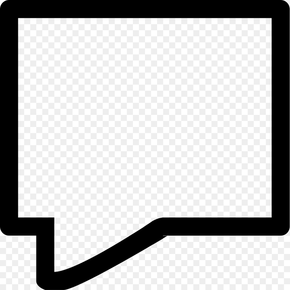 Chat Speech Bubble Outline Of Straight Rectangular Shape, White Board Free Png