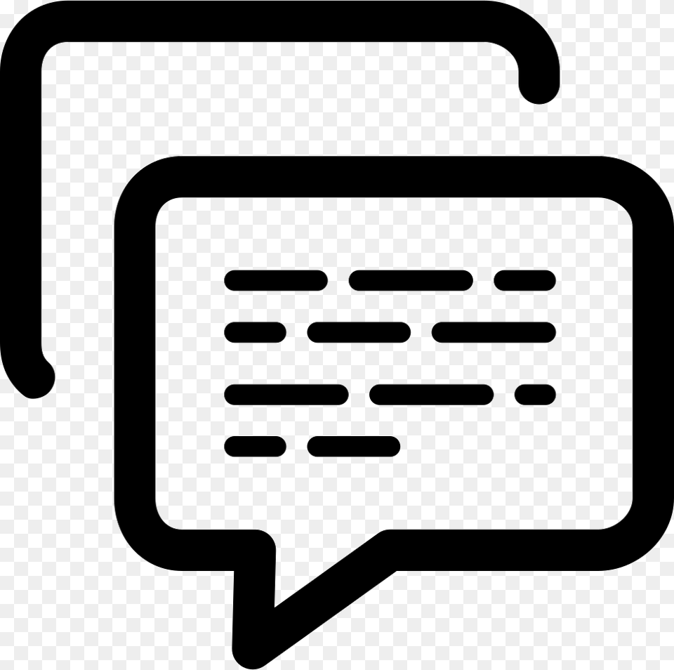 Chat Speech Bubbles Outline With Text Lines Comments Iconos Chat, Stencil, Electronics Png Image