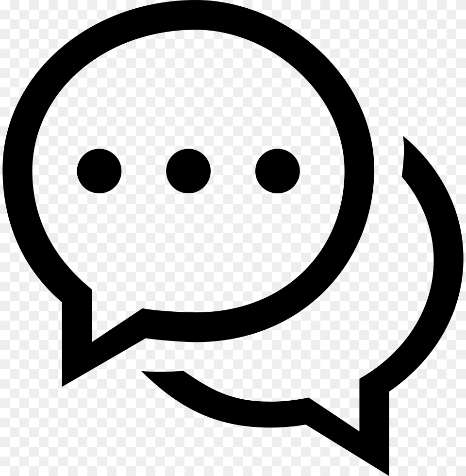 Chat Speech Bubbles Symbol Svg Icon Icon Chat, Stencil Png