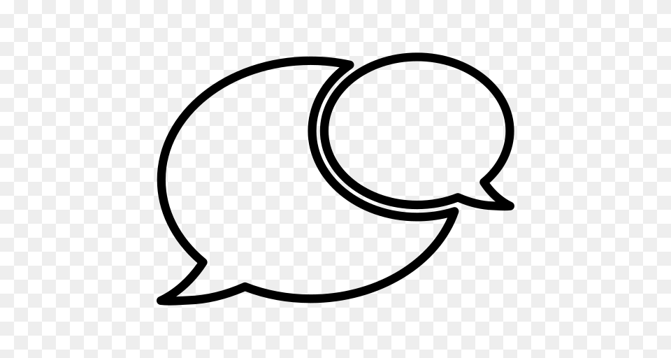 Chat Two Oval Outlined Speech Bubbles Icon Of Slim Icons, Gray Free Transparent Png