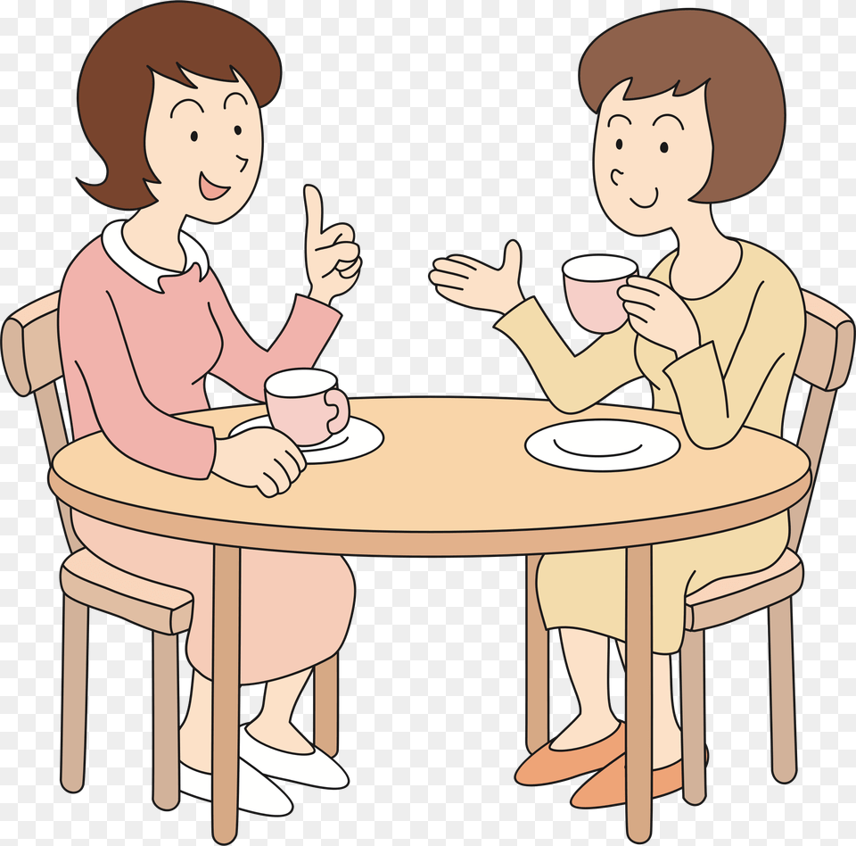 Chat With Friends Clipart, Dining Table, Table, Furniture, Baby Free Transparent Png