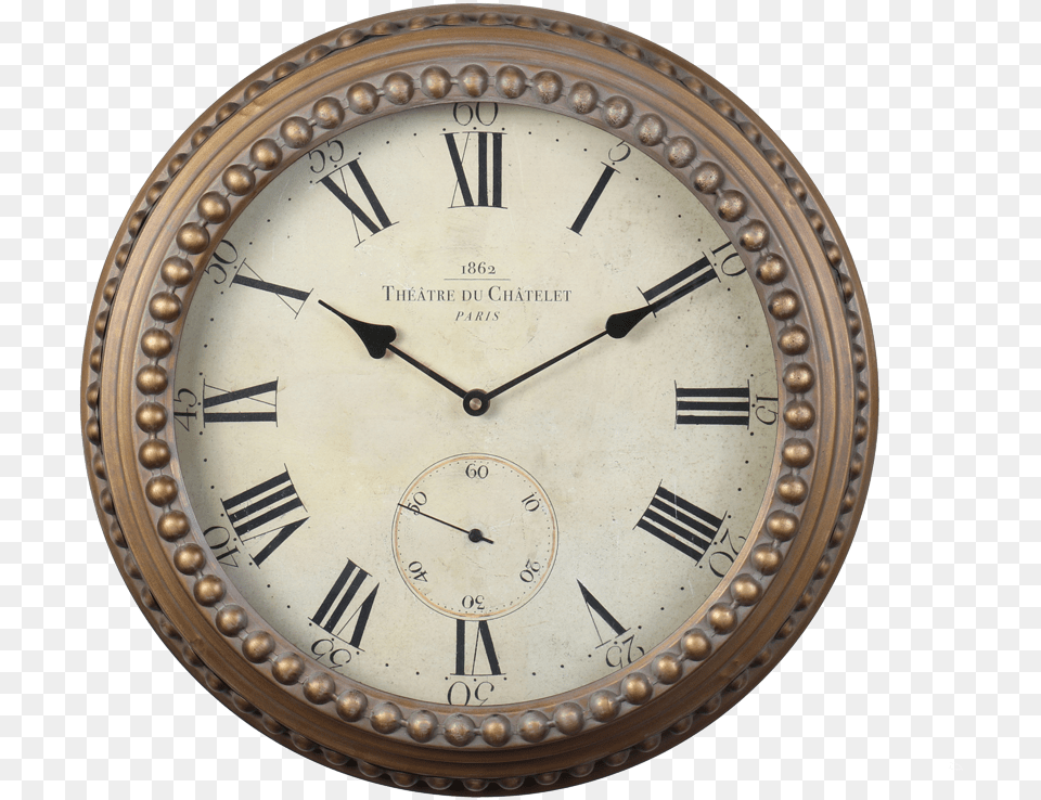 Chatelet Clock Gold 5 Minutes Before Midnight, Wall Clock, Wristwatch, Analog Clock Png