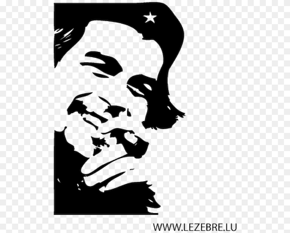 Che Guevara Smoking Hd, Stencil, Head, Person, Face Png