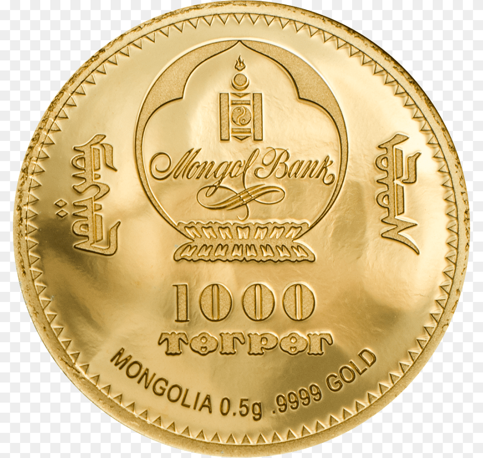 Che Mongolian Gold Coin Genghis Khan, Money Free Png