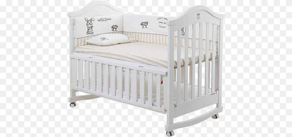 Cheap Comfortable Baby Crib Indonesia With Solid Wood Cradle, Furniture, Infant Bed, Bed Png Image