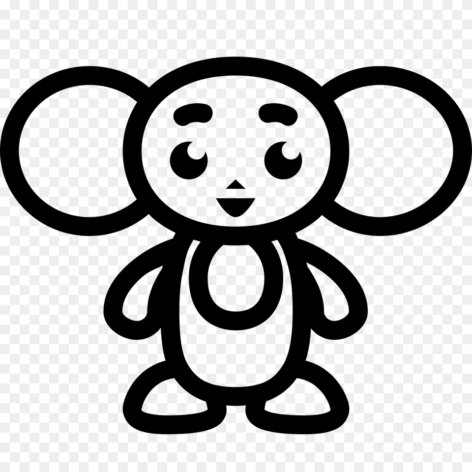 Cheburashka, Gray Free Transparent Png