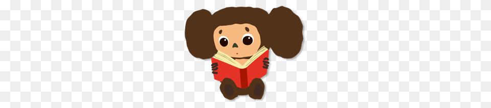 Cheburashka, Person, Reading, Baby, Book Png Image