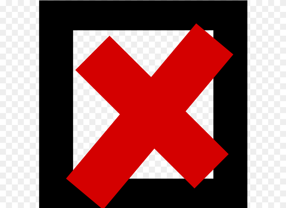 Check Box Checked Cross Delete Cancel Error Icon Cross In A Box, Logo, Symbol, First Aid, Red Cross Png Image