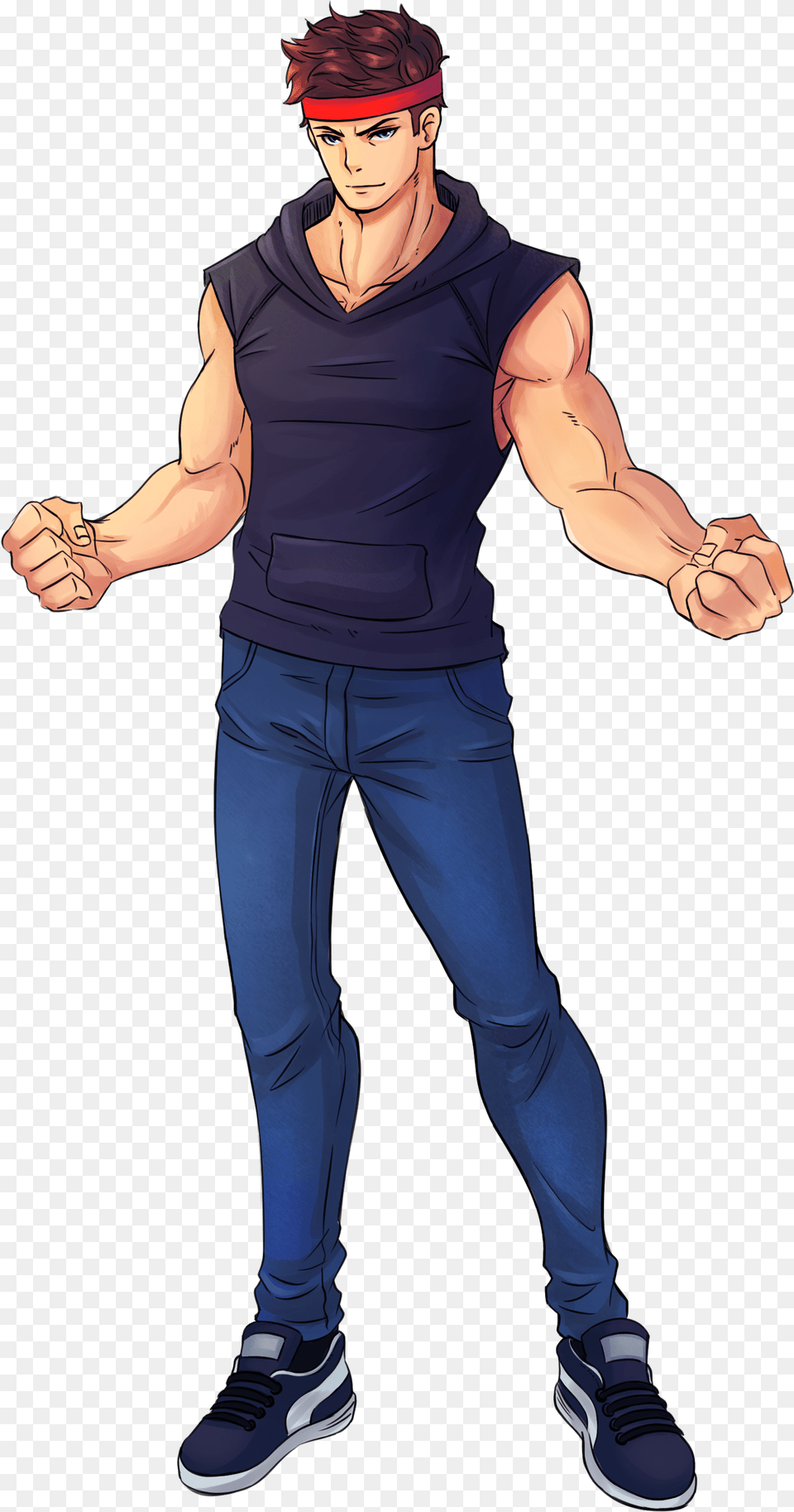 Check Me Out As An Anime Character And Susabii Anime Character Anime Jeans, Pants, Clothing, Adult, Man Free Png