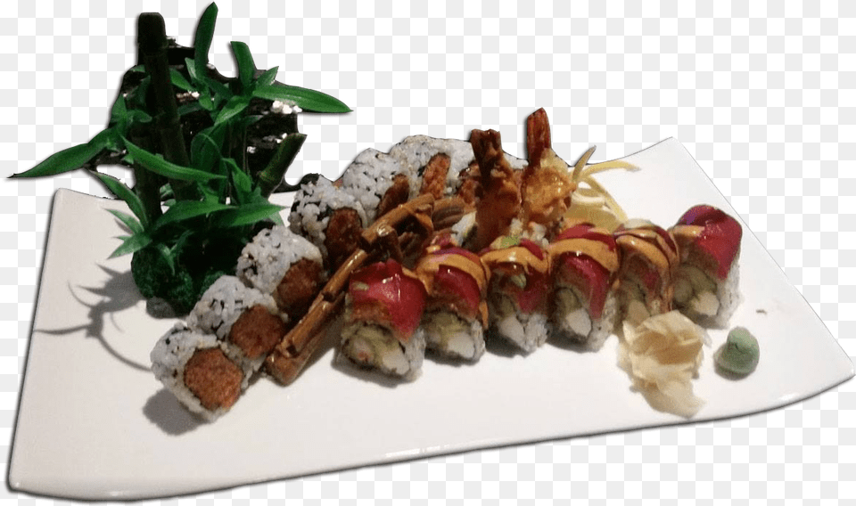 Check Out Our Hibachi And Sushi Menu Filled With A California Roll, Dish, Food, Food Presentation, Meal Free Png