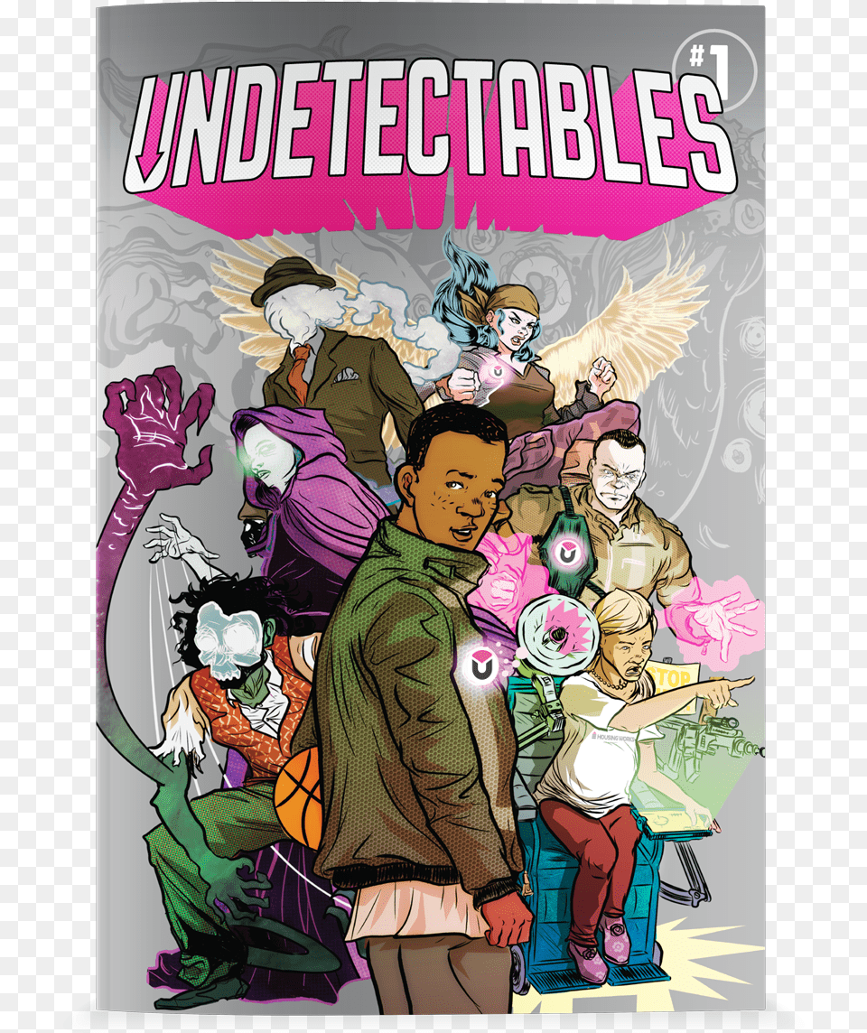 Check Out The Comics Below To Learn How The Undetectables Comic Book, Publication, Person, Man, Male Free Png