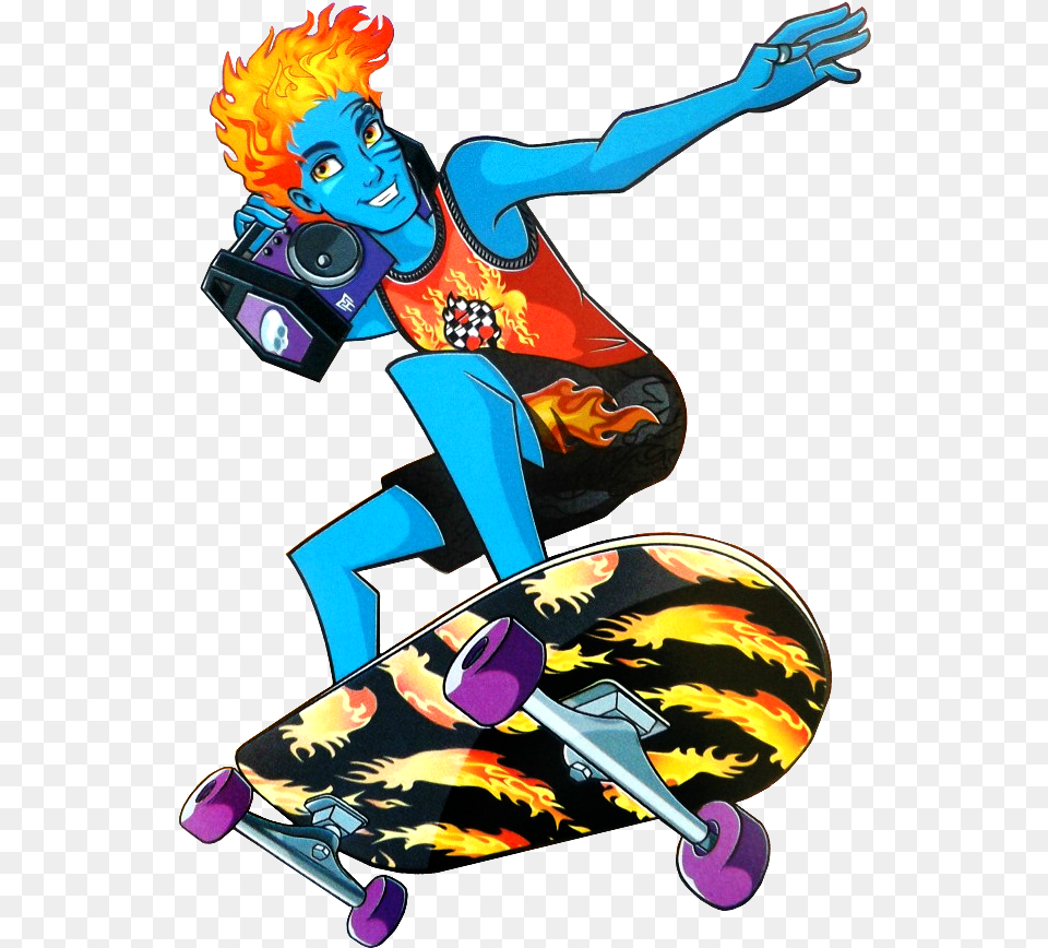 Check Out This Holt Hyde Monster High Holt Art, Skateboard, Face, Head, Person Free Png