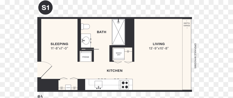 Check Out This Studio Apartment Dot, Diagram, Floor Plan Png