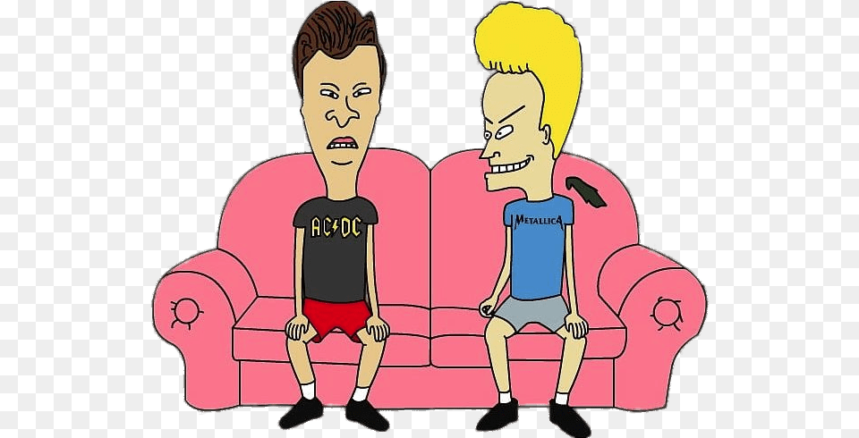Check Out This Transparent Beavis And Butthead Sitting, Furniture, Couch, Baby, Person Free Png