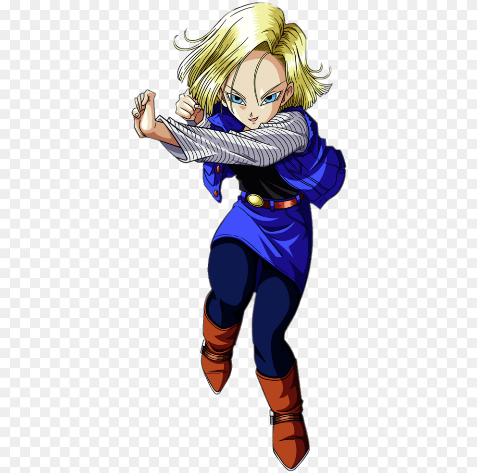 Check Out This Transparent Dragon Ball Character Android 18, Book, Comics, Publication, Baby Png Image