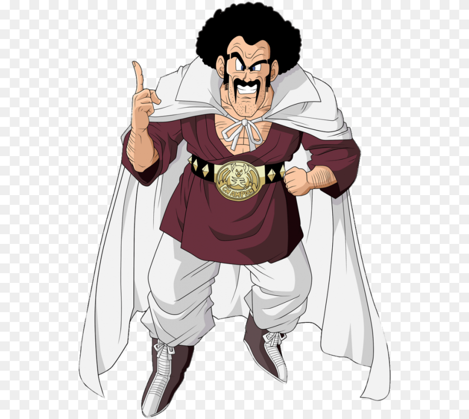 Check Out This Transparent Dragon Ball Character Mr Satan Finger, Cape, Clothing, Adult, Male Free Png