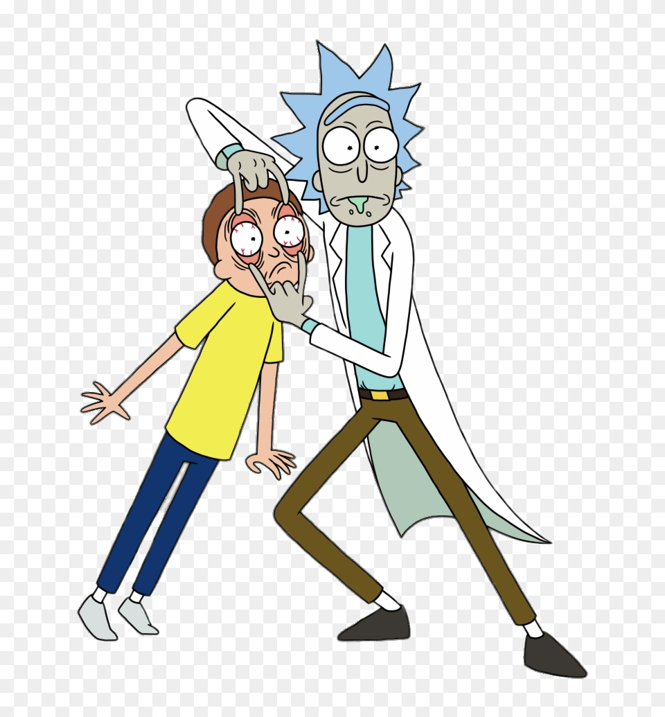 Check Out This Transparent Rick And Morty Bloodshot Eyes Anime, Book, Comics, Publication, Person Free Png Download