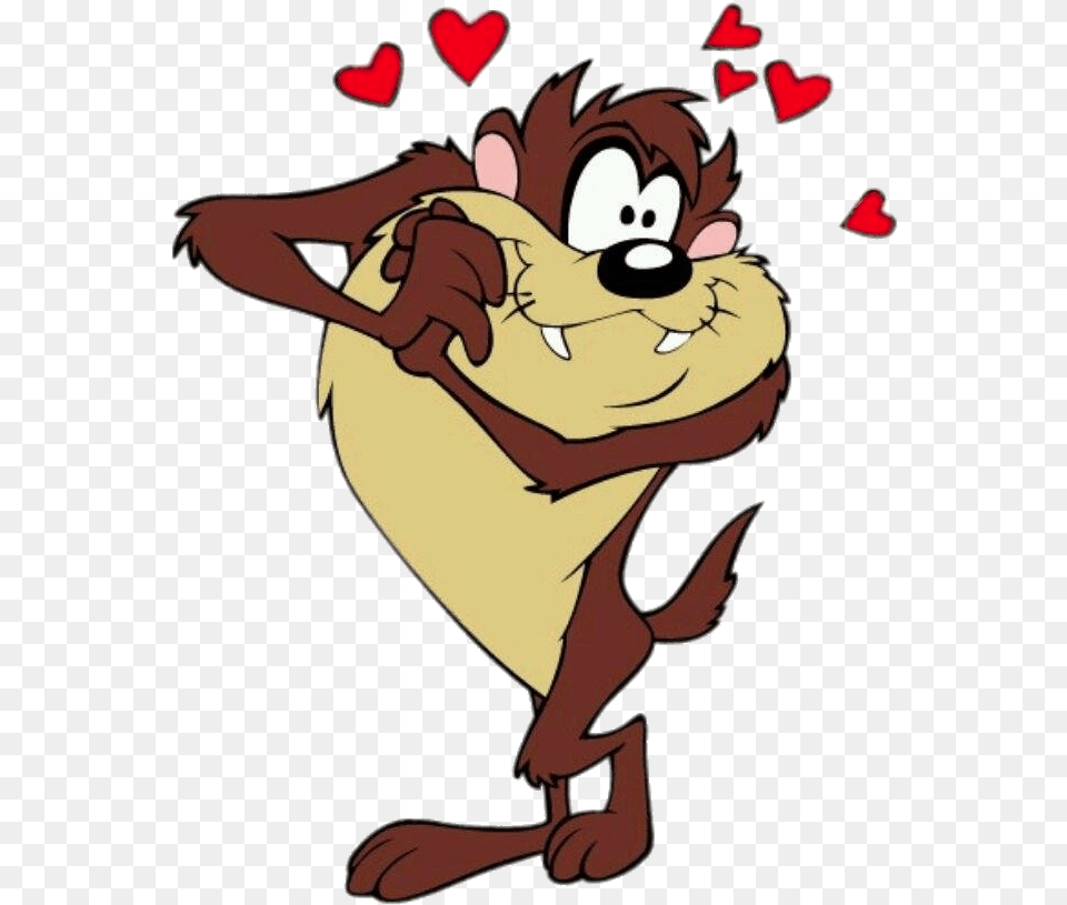 Check Out This Transparent Taz The Tazmanian Devil In Love Tasmanian Devil Looney Tunes, Cartoon, Baby, Person, Face Free Png Download