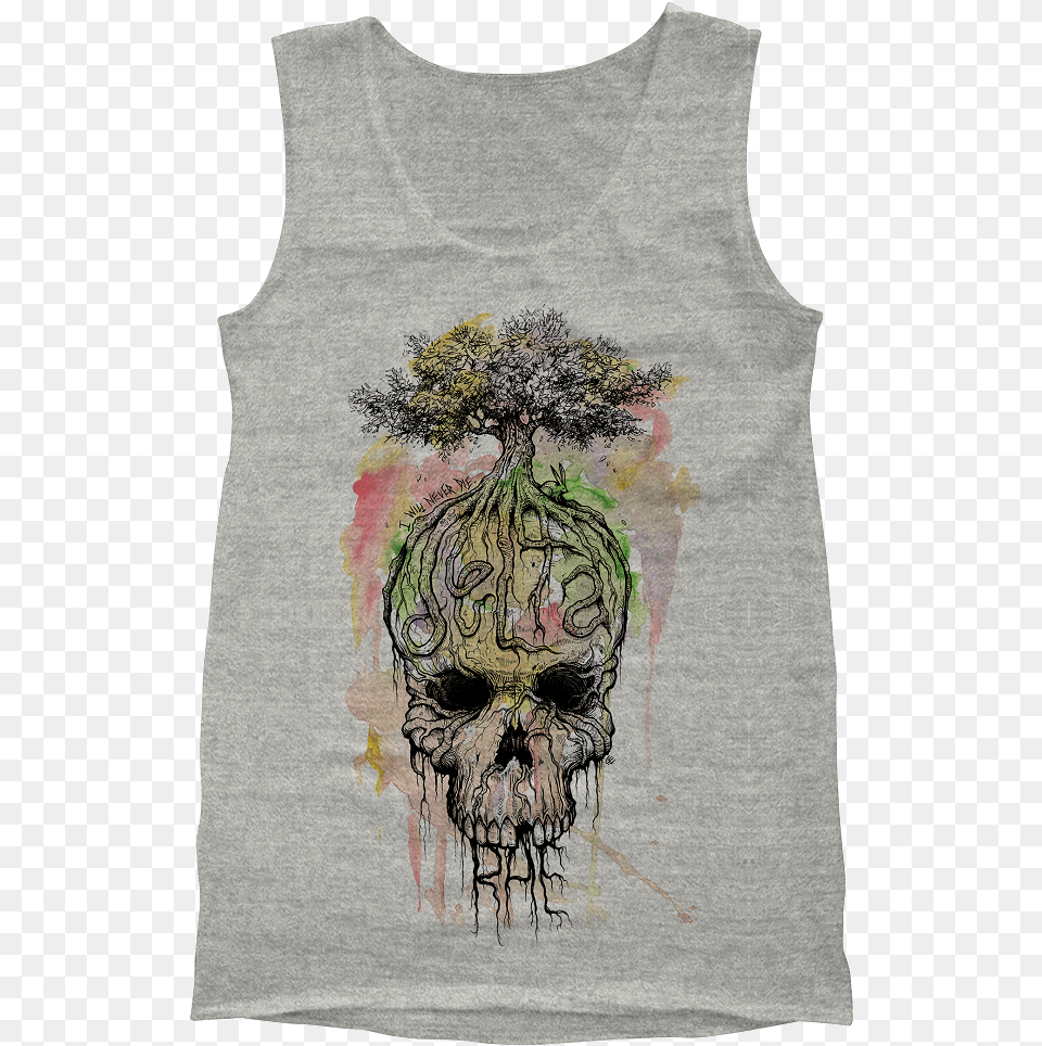 Check Out Watercolor Skull Tank From Delta Rae At The Delta Rae Watercolor Skull Tank, Clothing, Tank Top, Linen, Home Decor Free Png