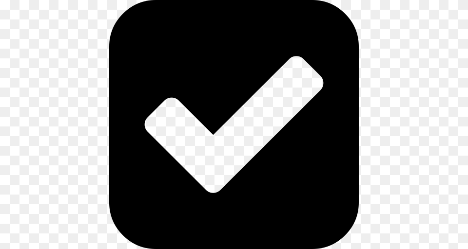 Check Sign In A Rounded Black Square Rounded Square Icon, Gray Png Image