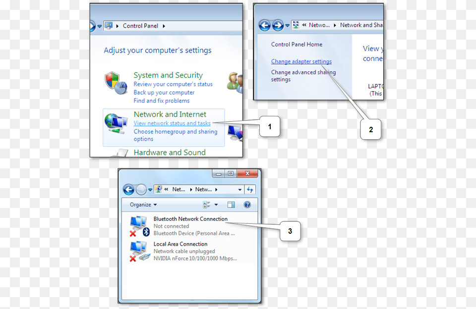 Check That Associated Network Connection Is Enabled Windows 7 Control Panel, Text, Electronics Png