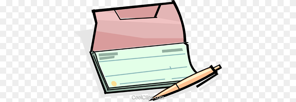 Checkbook With Pen Royalty Vector Clip Art Illustration, Text Png