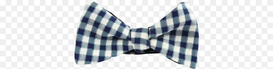 Checked Luxury Cotton Bow Tie Black Silk Twill Lining Navy Blue Tartan, Accessories, Bow Tie, Formal Wear, Clothing Png