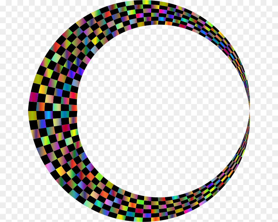 Checkerboard Crescent Moon Polyprismatic Plate, Hoop Free Png Download