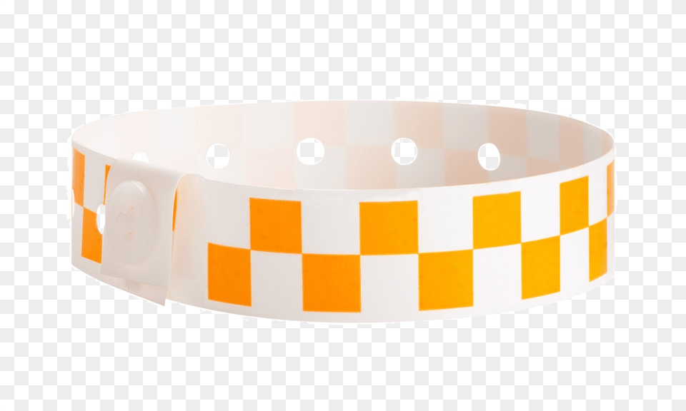 Checkerboard Neon Orange Plastic Wrist Bands, Tub, Box, Hot Tub, Accessories Png Image
