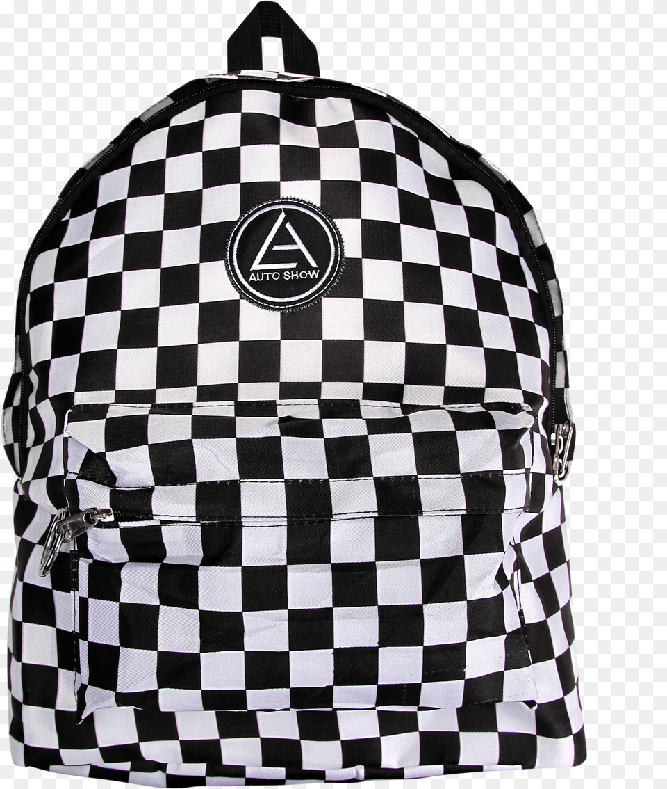 Checkered Backpack Mochila Xadrez Preto E Branco, Bag, Accessories, Clothing, Handbag Png
