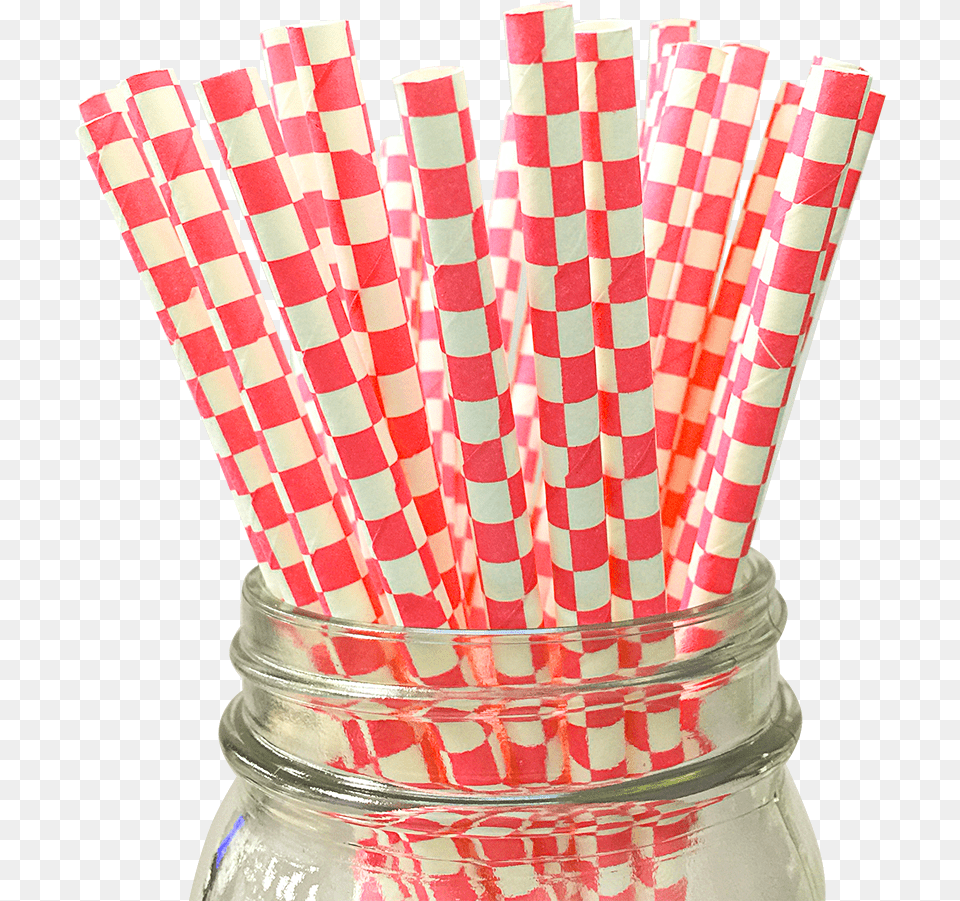 Checkered Blue Paper Straw, Jar Png Image
