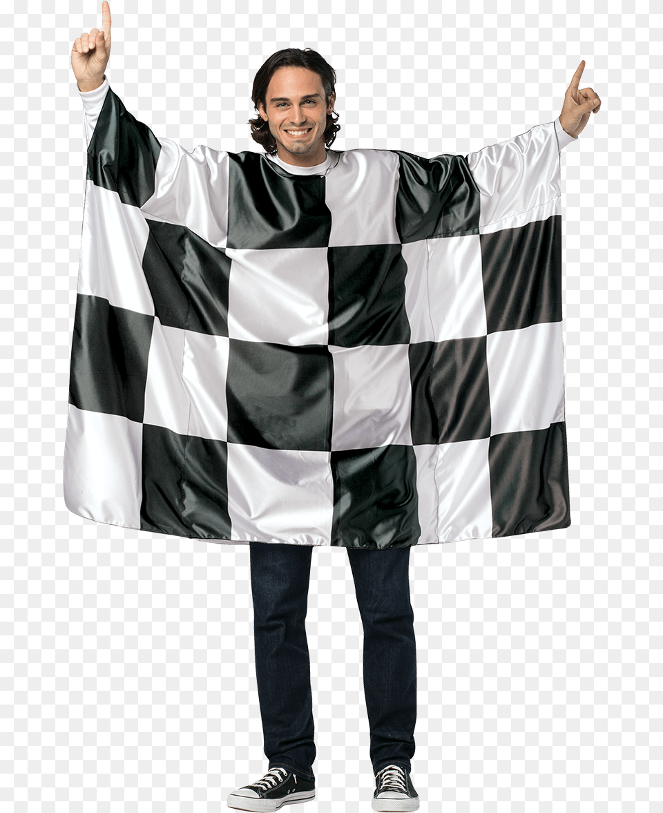 Checkered Flag Costume, Clothing, Coat, Adult, Person Png Image