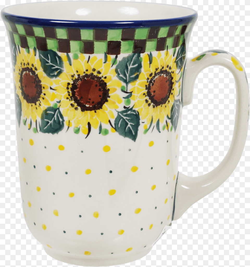 Checkered Sunflowers Pattern Items For Sale Mug, Cup, Beverage, Coffee, Coffee Cup Free Transparent Png