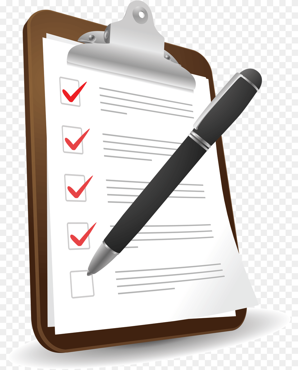 Checklist Background Clipboard With Checklist, Text, Pen Free Png