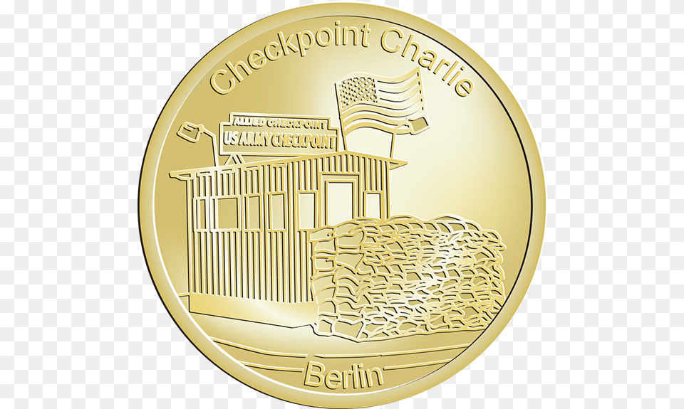 Checkpoint Charlie Along With Glienicker Brcke Was Coin, Gold, Money, Crib, Furniture Free Png Download
