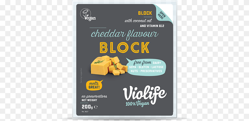 Cheddar Flavour Blocks 200g Violife Cheddar Vegan Cheese Block Various, Advertisement, Poster Free Png