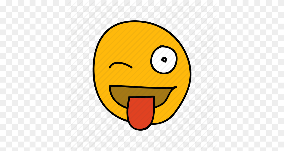 Cheeky Drawn Emoji Hand Tease Tongue Wink Icon Png Image