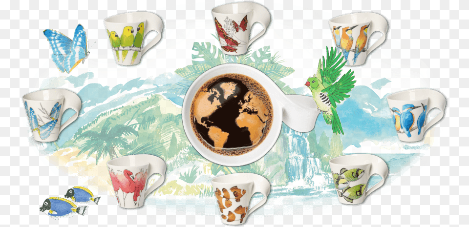 Cheerful Cups For Everyone Who Loves Animals As Much World Map, Saucer, Pottery, Porcelain, Cup Png