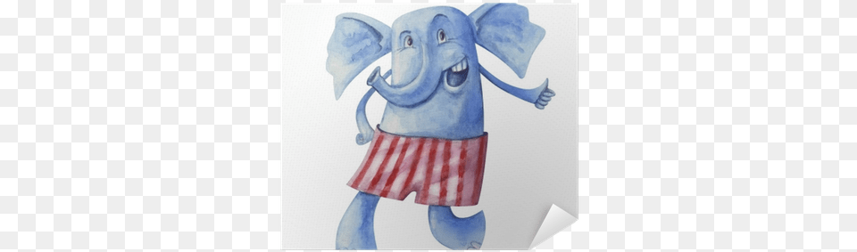 Cheerful Elephant In Striped Boxer Shorts Watercolor Trousers, Baby, Person, American Flag, Flag Free Png