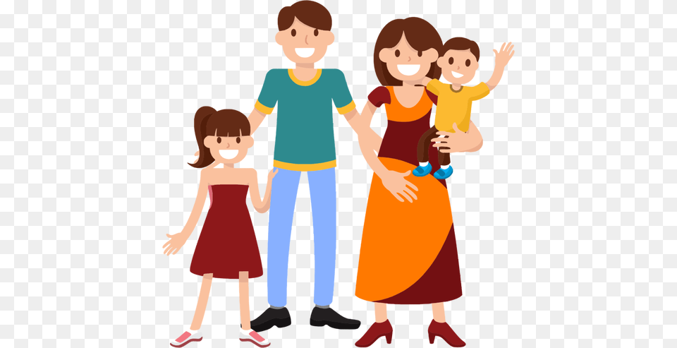 Cheerful Family Saying Goodbye, Baby, Person, Child, Male Png Image