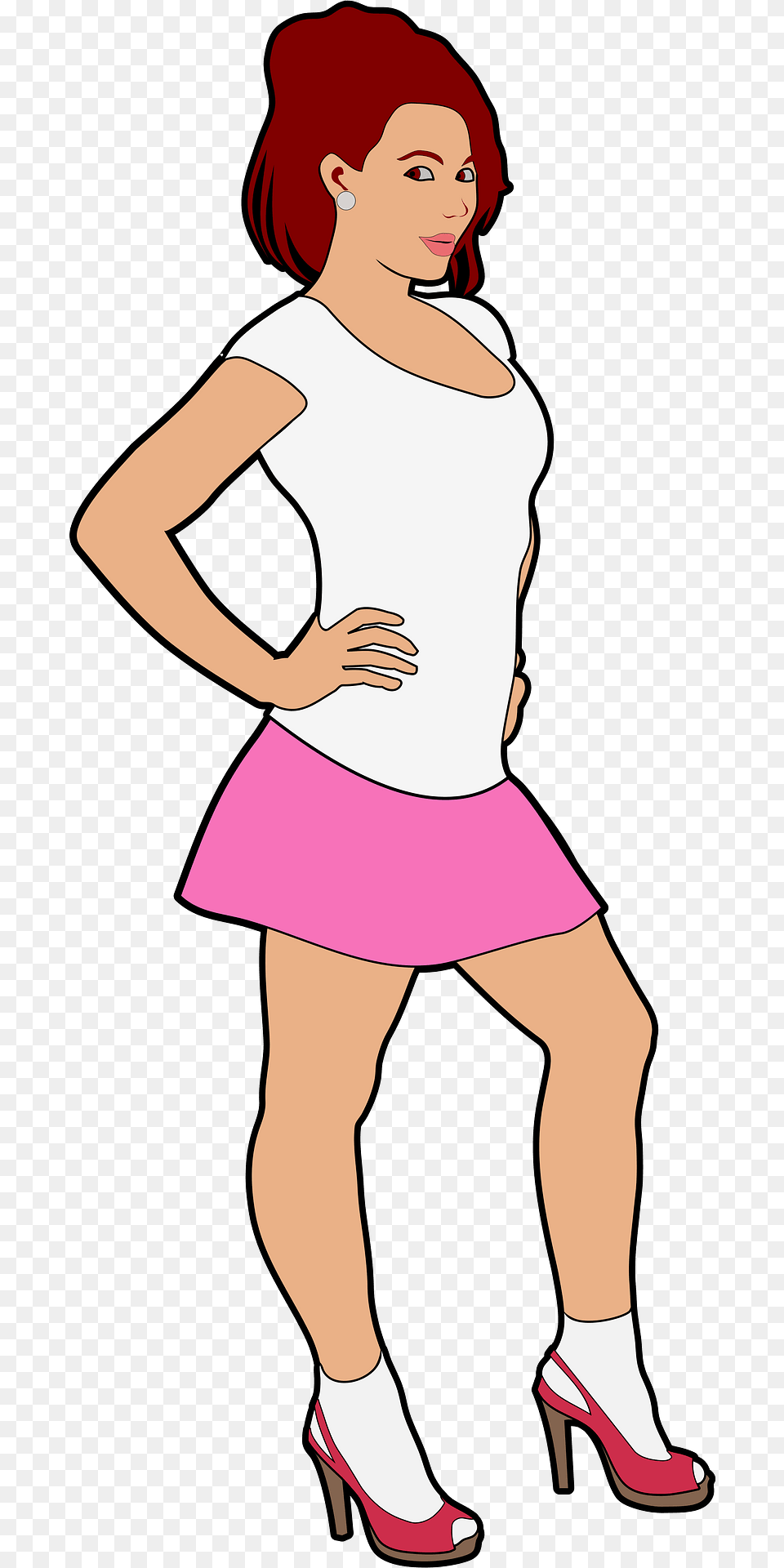 Cheerful Girl Clipart, Clothing, Skirt, Adult, Person Png Image