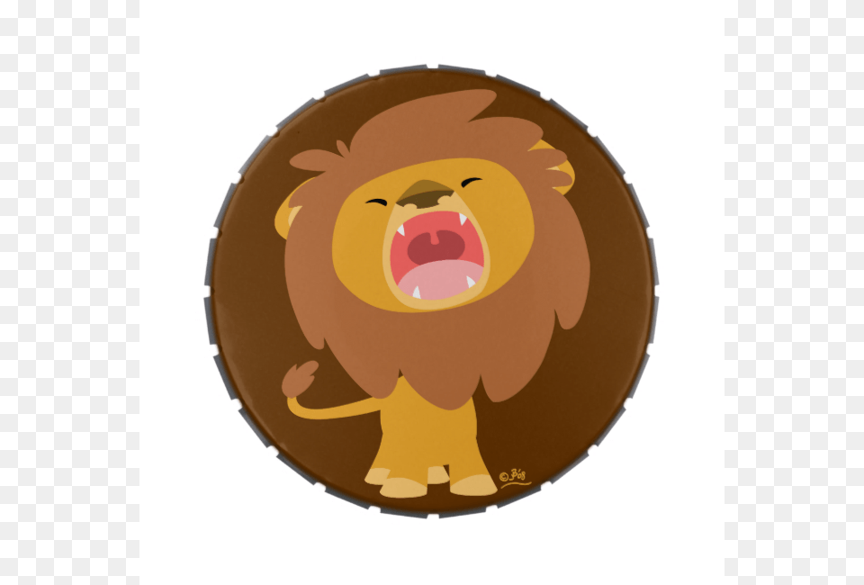 Cheerful Madness Cute Roaring Cartoon Lion Merch Collection, Logo Png Image