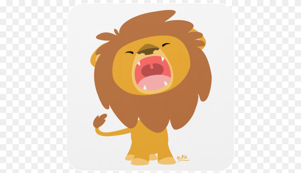 Cheerful Madness Roaring Merch Collection By Coasters Cute Cartoon Lion Roar, Animal, Mammal, Wildlife, Pig Free Png Download