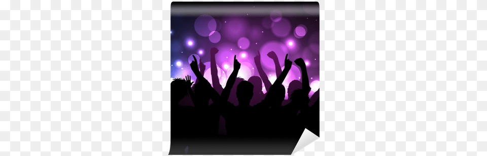 Cheering Crowd At A Concert Or In A Club Wall Mural Crowd Background, Night Club, Person, Lighting, Urban Free Transparent Png