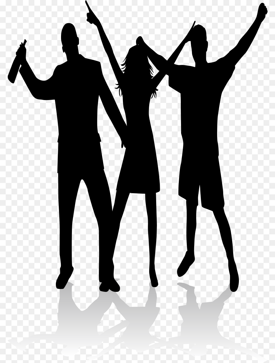 Cheering Person Dancing, Silhouette, Stencil, People Free Png