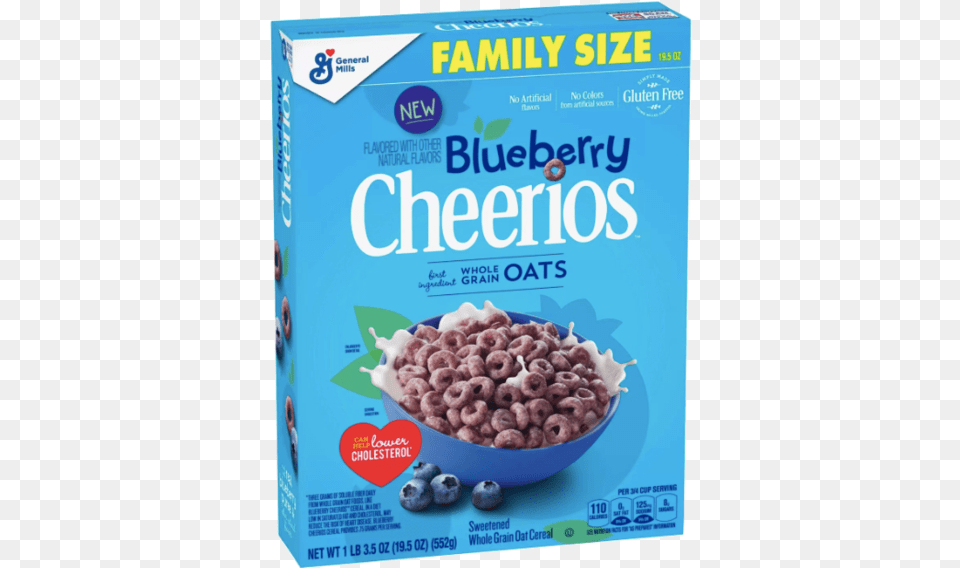 Cheerios Cereal Family Size 19 Blueberry Cheerios, Berry, Produce, Plant, Fruit Free Png