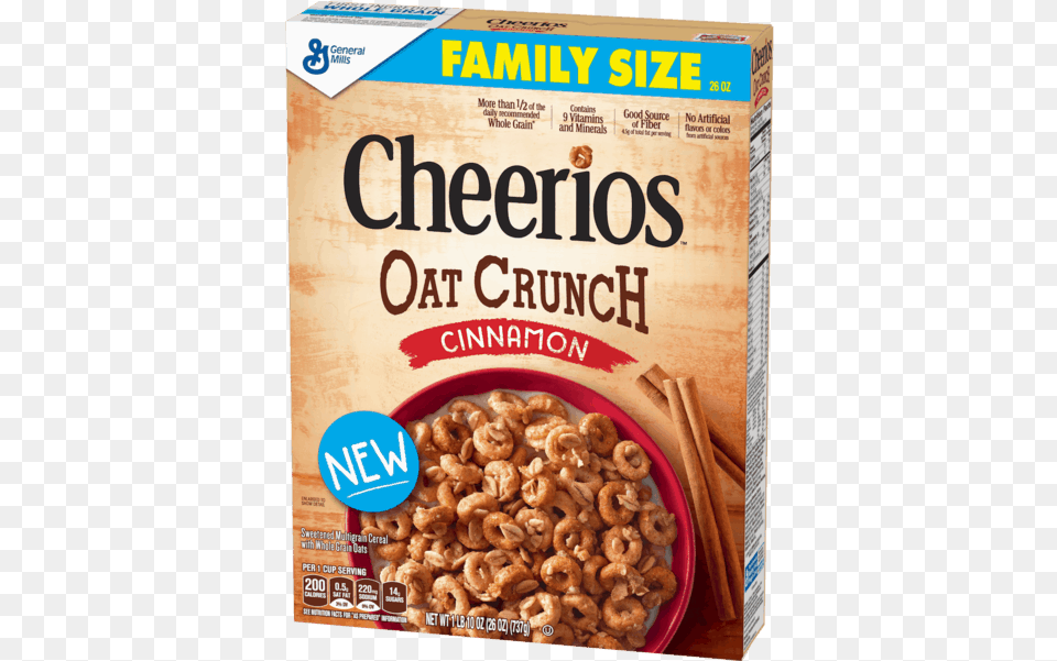 Cheerios Oat Crunch Cinnamon, Food, Snack Png