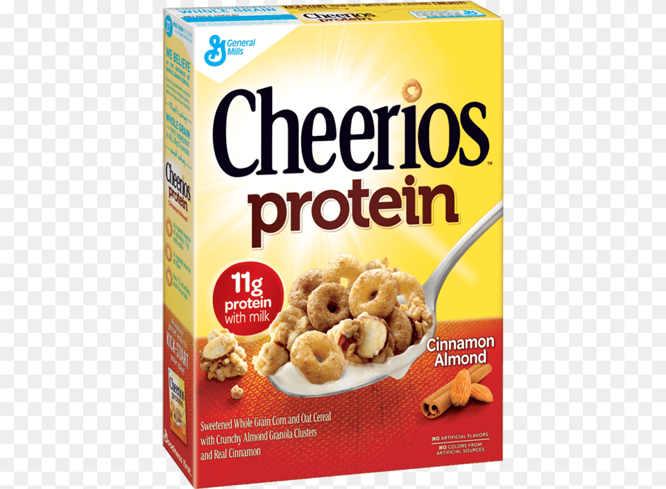 Cheerios Protein Cinnamon Almond Cereal, Food, Snack, Sweets, Cutlery Png