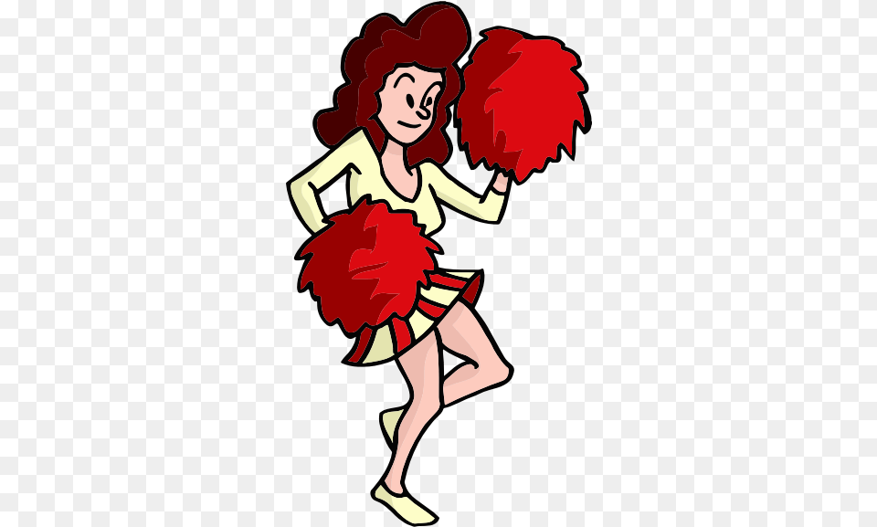 Cheerleader Cartoon Clipart, Dancing, Leisure Activities, Person, Dance Pose Png Image